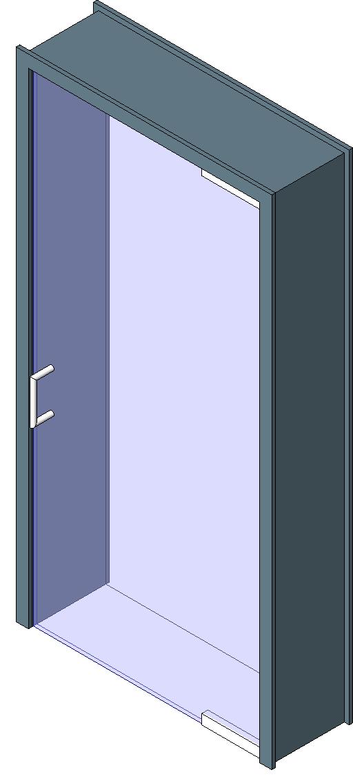 Single Metal Frame Door w Glass revit family free download