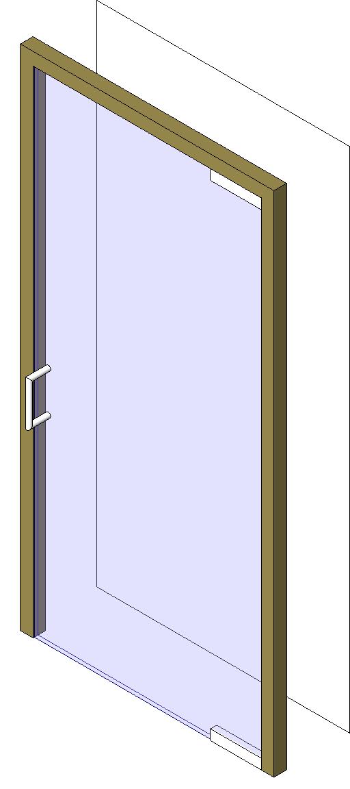 Single Narrow Frame Door w Glass revit family free download