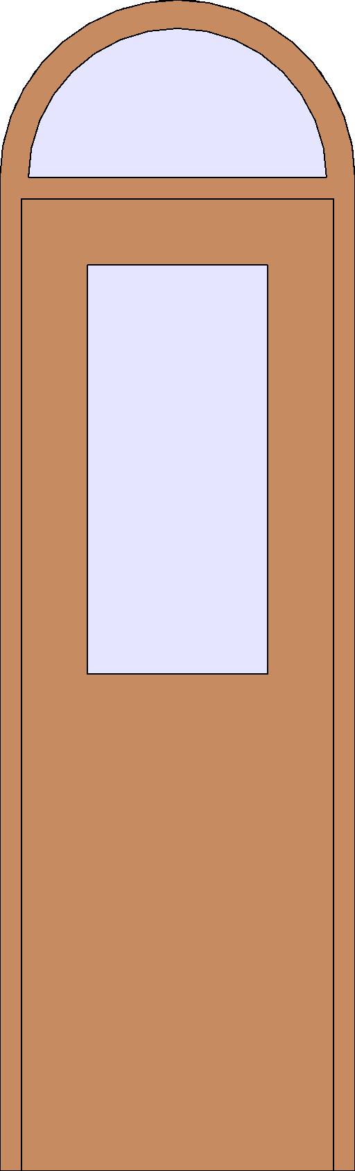 Single Panel Door w Arched Fanlight revit family free download