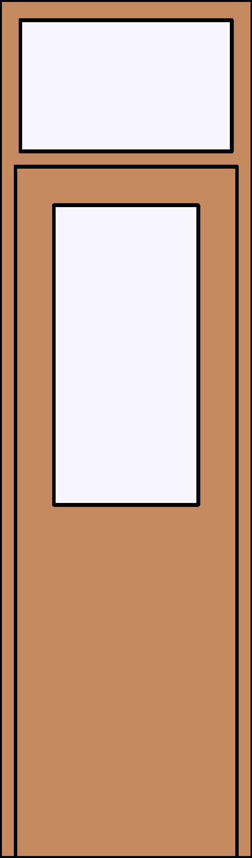 Single Panel Door w Fanlight revit family free download