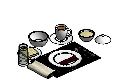 Food Meal Breakfast Table set revit family free download