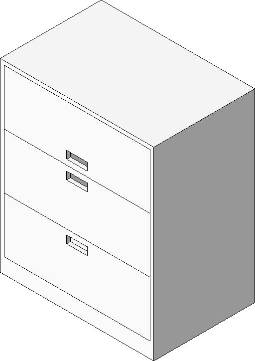Cabinet File Lateral 3 Drawer revit family free download