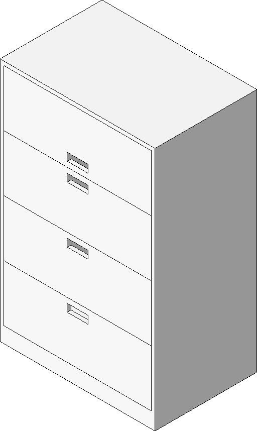 Cabinet File Lateral 4 Drawer revit family free download