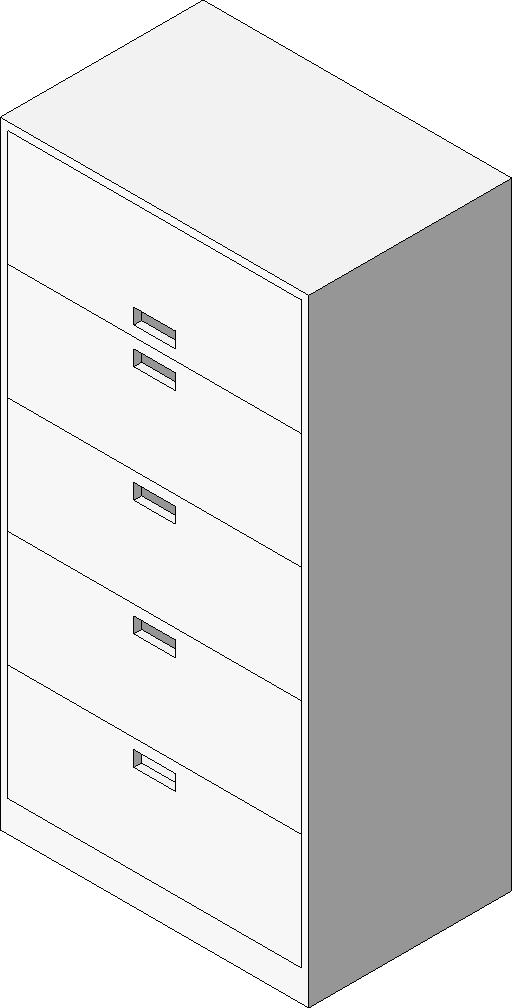 Cabinet File Lateral 5 Drawer revit family free download