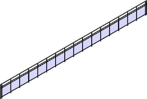 Commercial Handrail with Glass Panel revit family free download