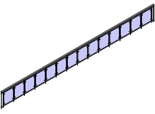 Handrail w Glass Panel w Brackets revit family free download