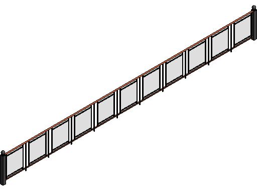Railing w Panels revit family free download