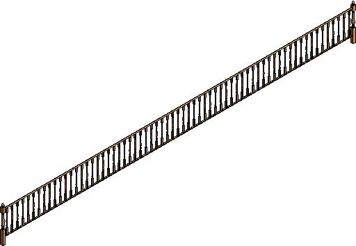 Residential Timber Newel and Spindles Railing revit family free download