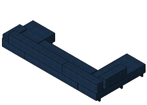 Sofa Double with Island revit family free download