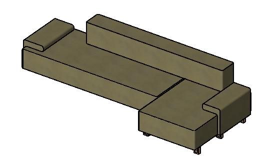 Sofa Single with Island revit family free download