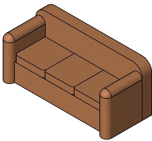 Sofa Three Seater revit family free download