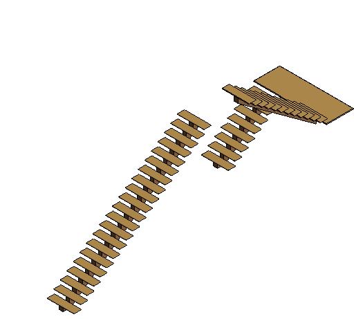 Residential Open Tread Cental Carriage Stair revit family free download