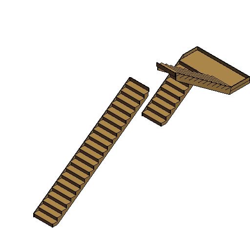 Residential Right Saddled Stair revit family free download
