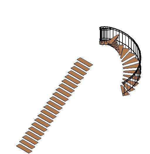 Residential Spiral Stair No Strings revit family free download