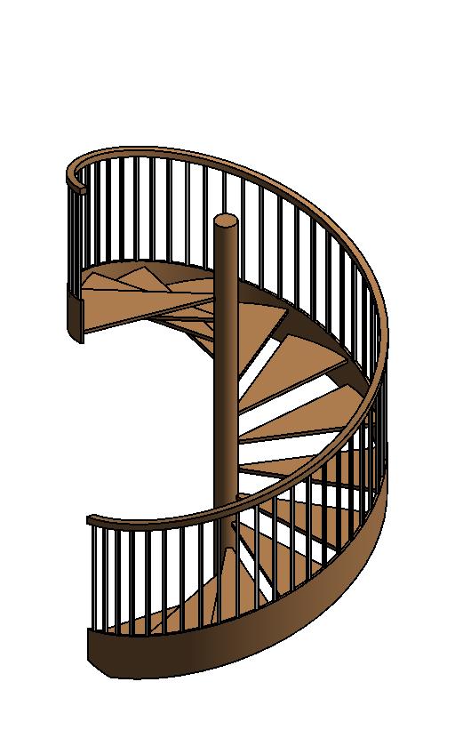Residential Spiral Stair w Stringer revit family free download