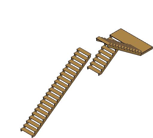 Residential Stair Sandled Open Riser revit family free download