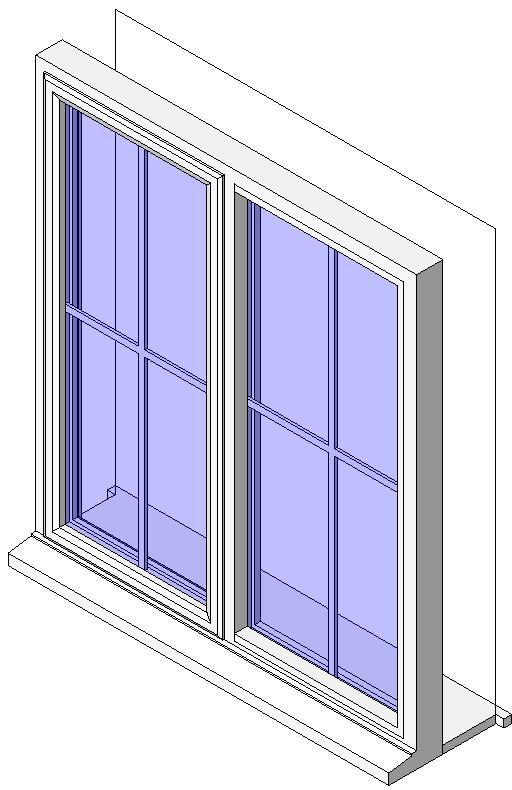 Dbl Window w Glazing Bars revit family free download
