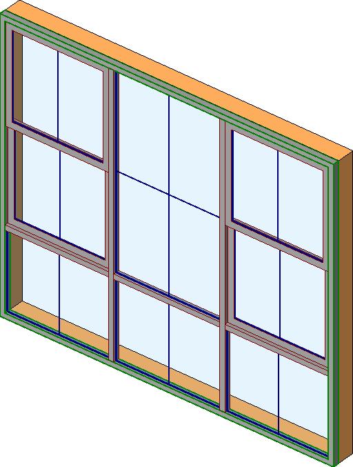 Double Hung - 3LT Window revit family free download