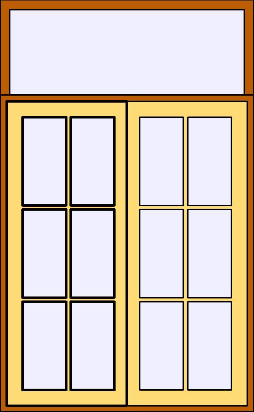 Double Shutter(Mullions) Window  with Fixed Glass revit family free download