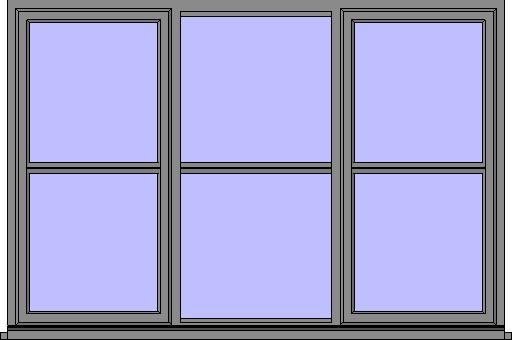 Horz Bar Triple Window revit family free download