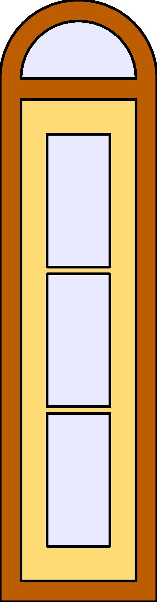 Window Single Shutter multi panel with Arched Fanlight revit family free download