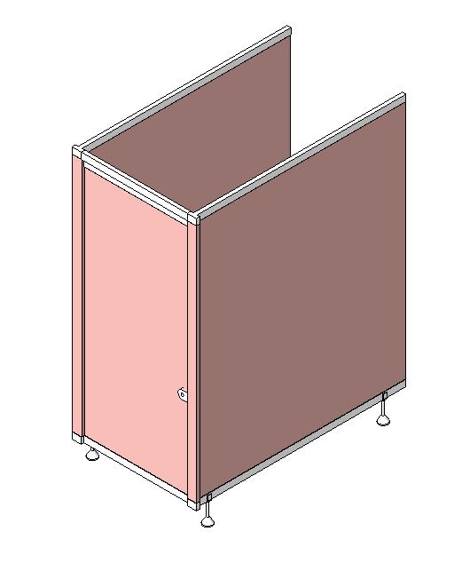 Toilet Cubicle Middle Section revit family free download
