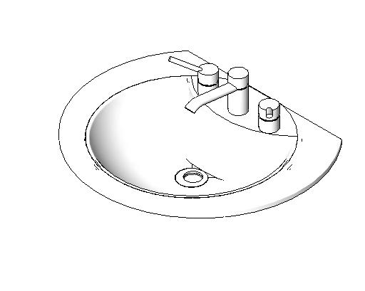 Sink Bathroom 3 revit family free download
