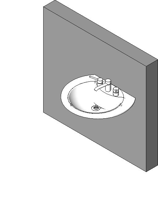 Sink Bathroom Wall Hung 1 revit family free download