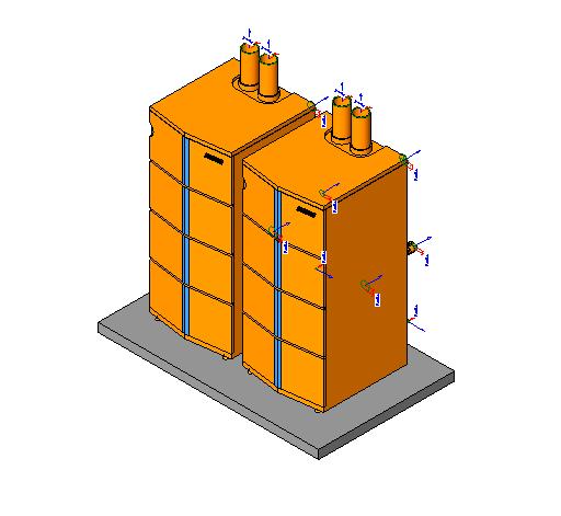 2B Multiple Boiler revit family free download