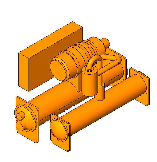 Chiller Rotary Water Cooled 50 revit family free download