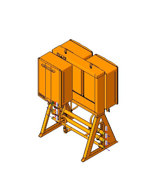 Tankless Water Heater Freestanding Rack System 3 revit family free download