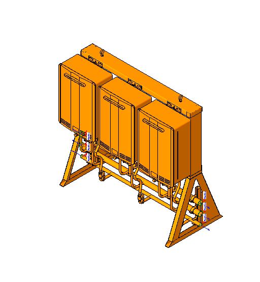 Tankless Water Heater Freestanding Rack System 5 revit family free download