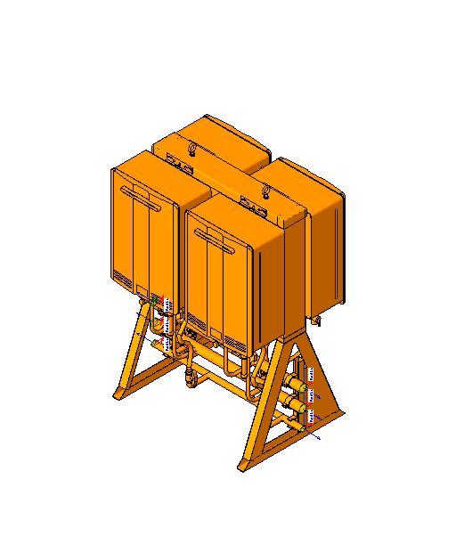 Tankless Water Heater Freestanding Rack System 6 revit family free download