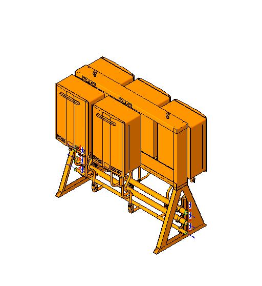 Tankless Water Heater Freestanding Rack System 7 revit family free download