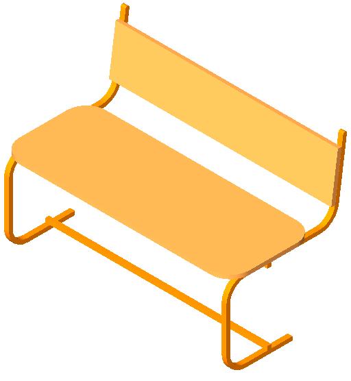 Bench 1200 x 450 mm revit family free download