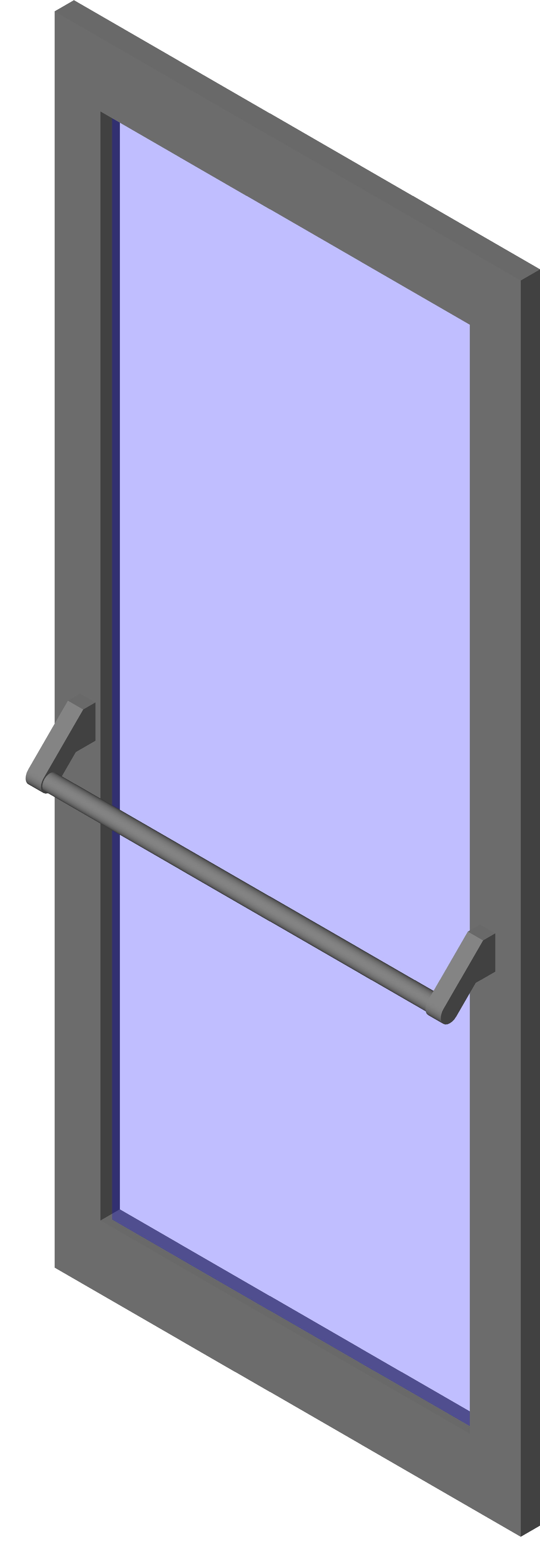 Sgl Glass w Push Bar revit family free download