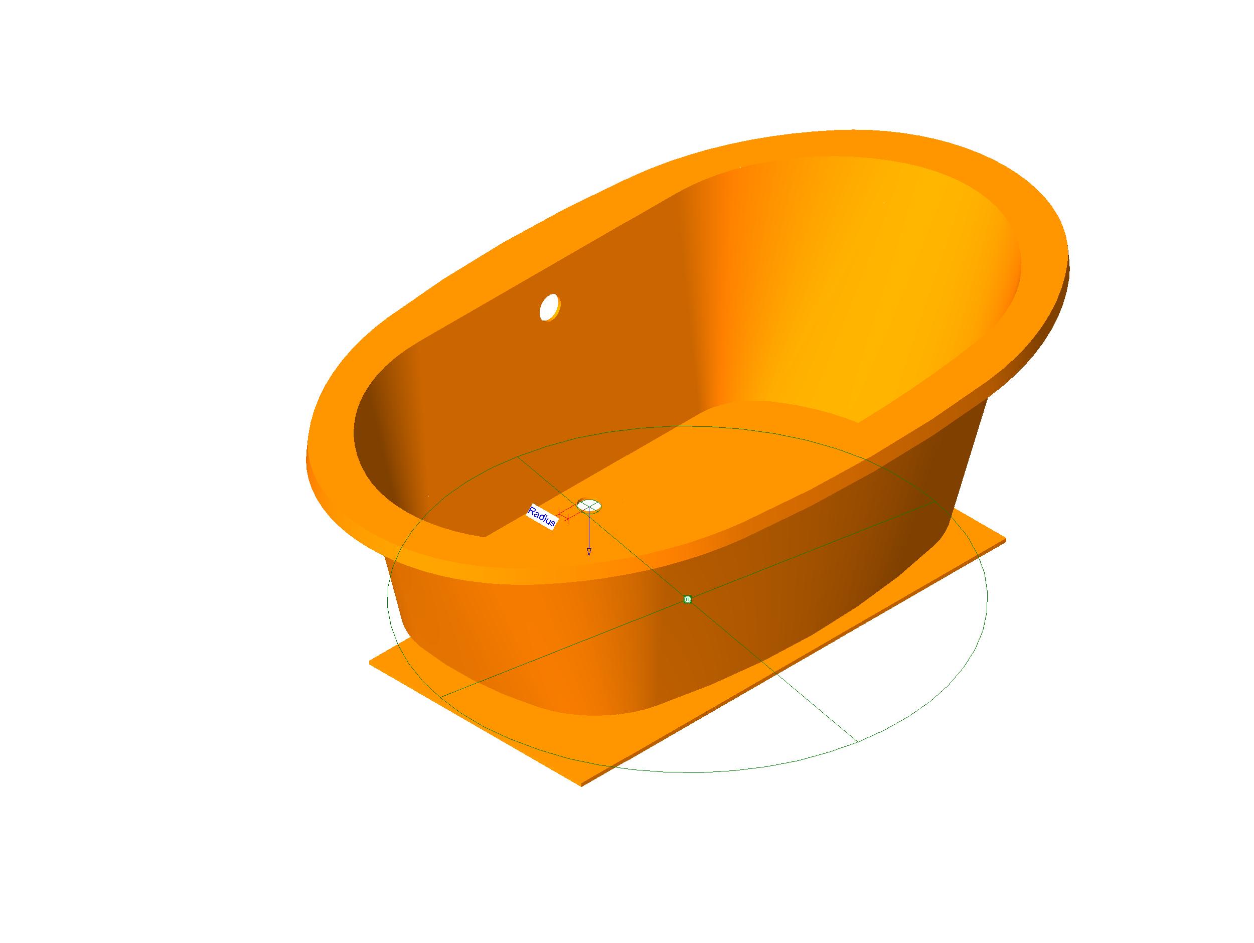 Bathtub Contemporary 4 revit family free download