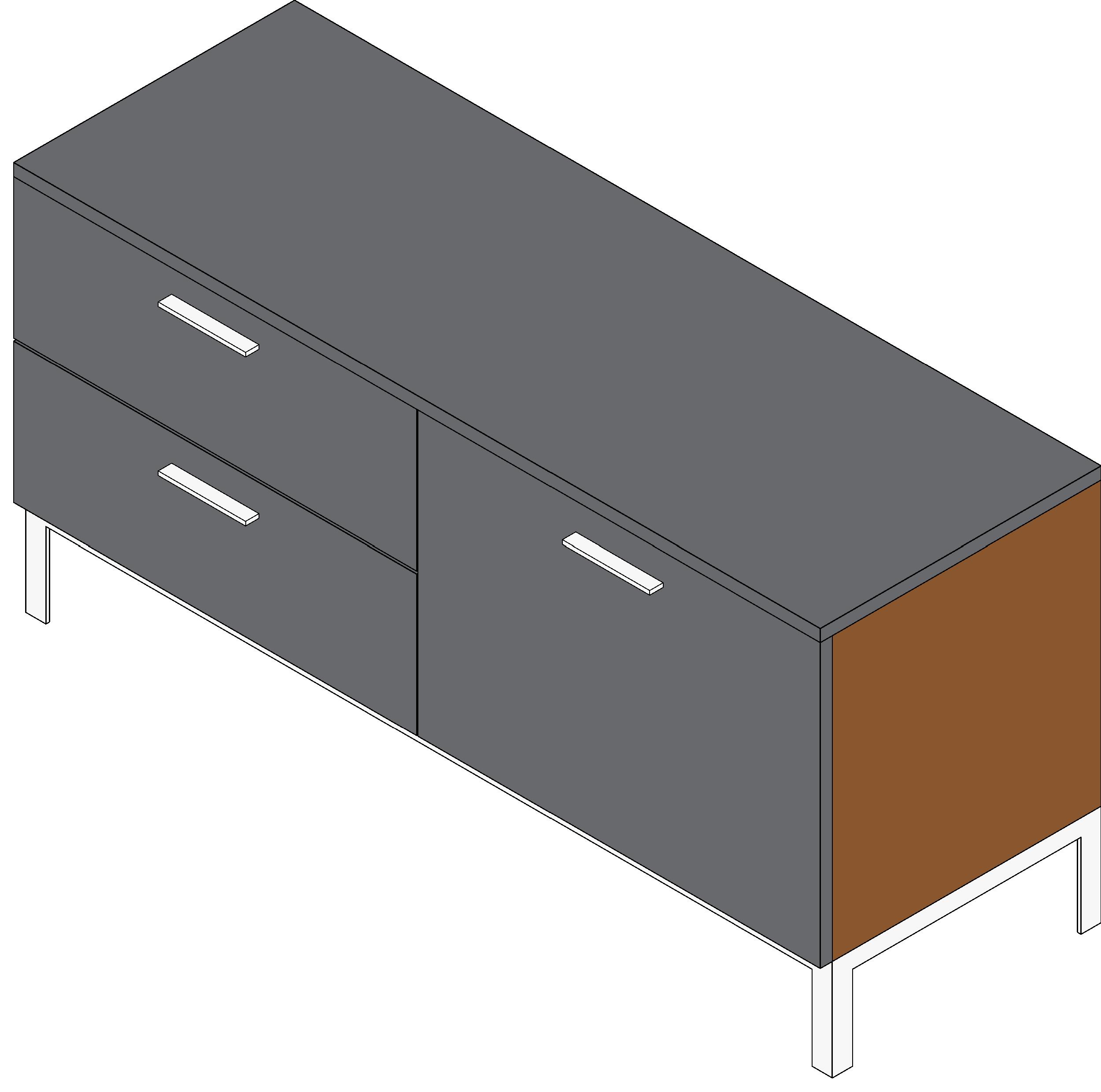 Chest of Drawers - 3 Doors revit family free download