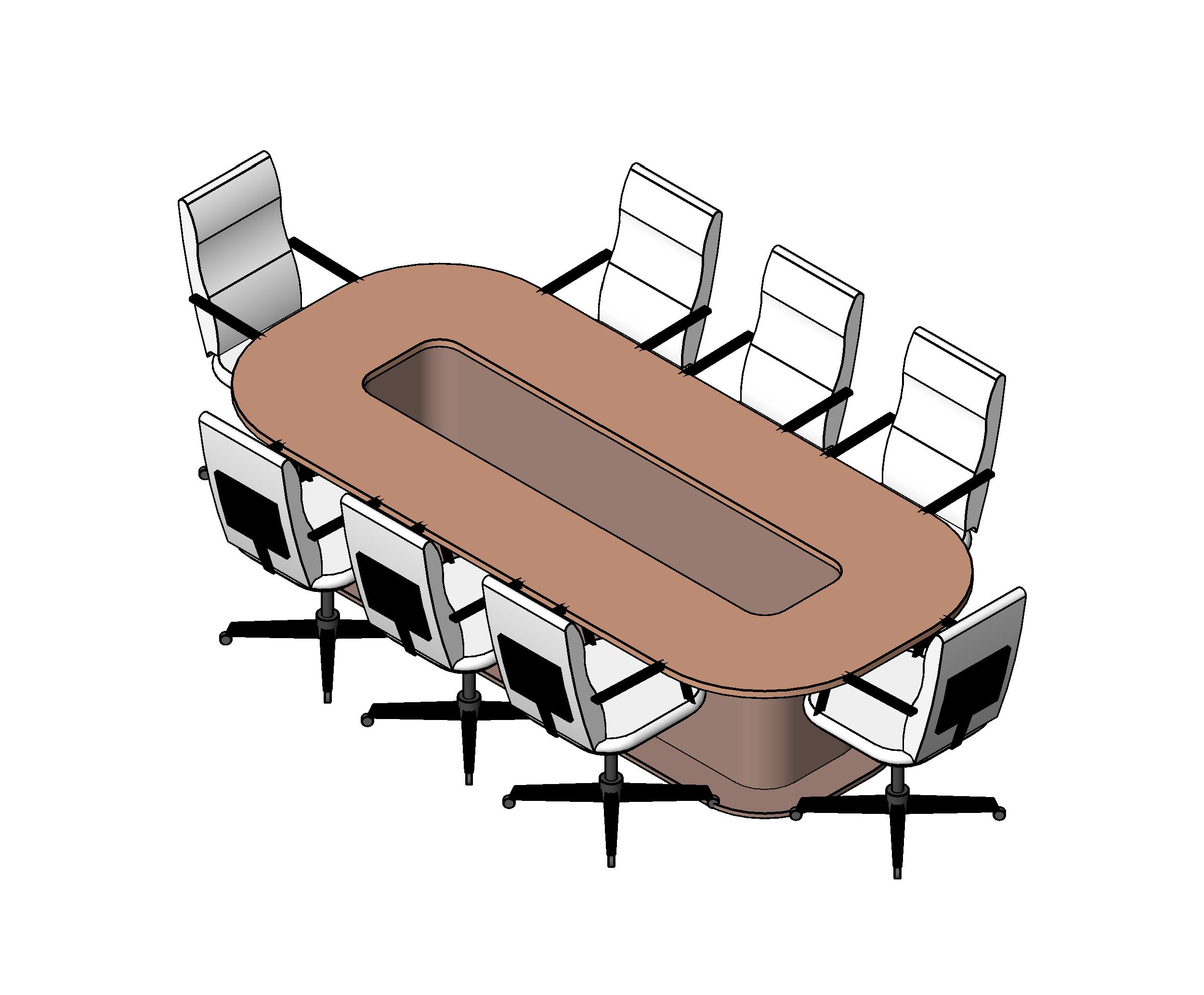 Table Conference 8 Seater revit family free download