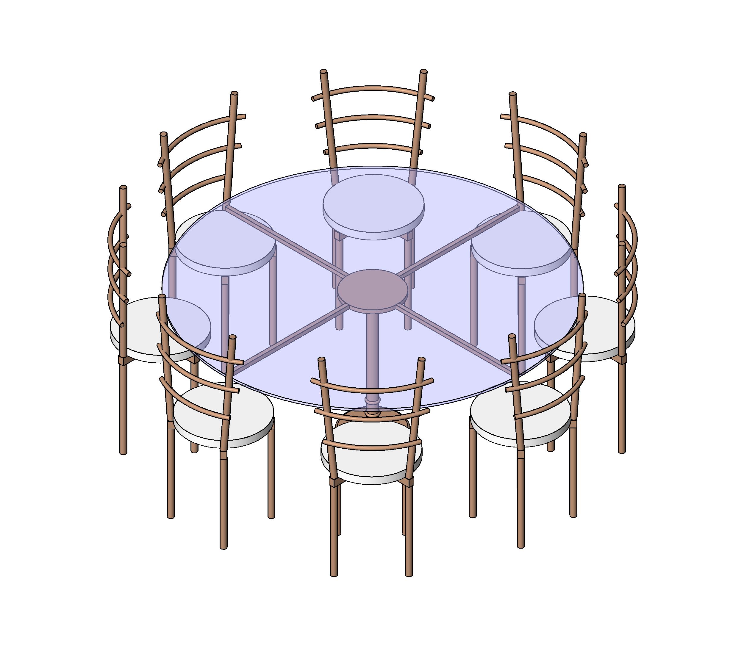 Table Dining 8 Seater Circular revit family free download