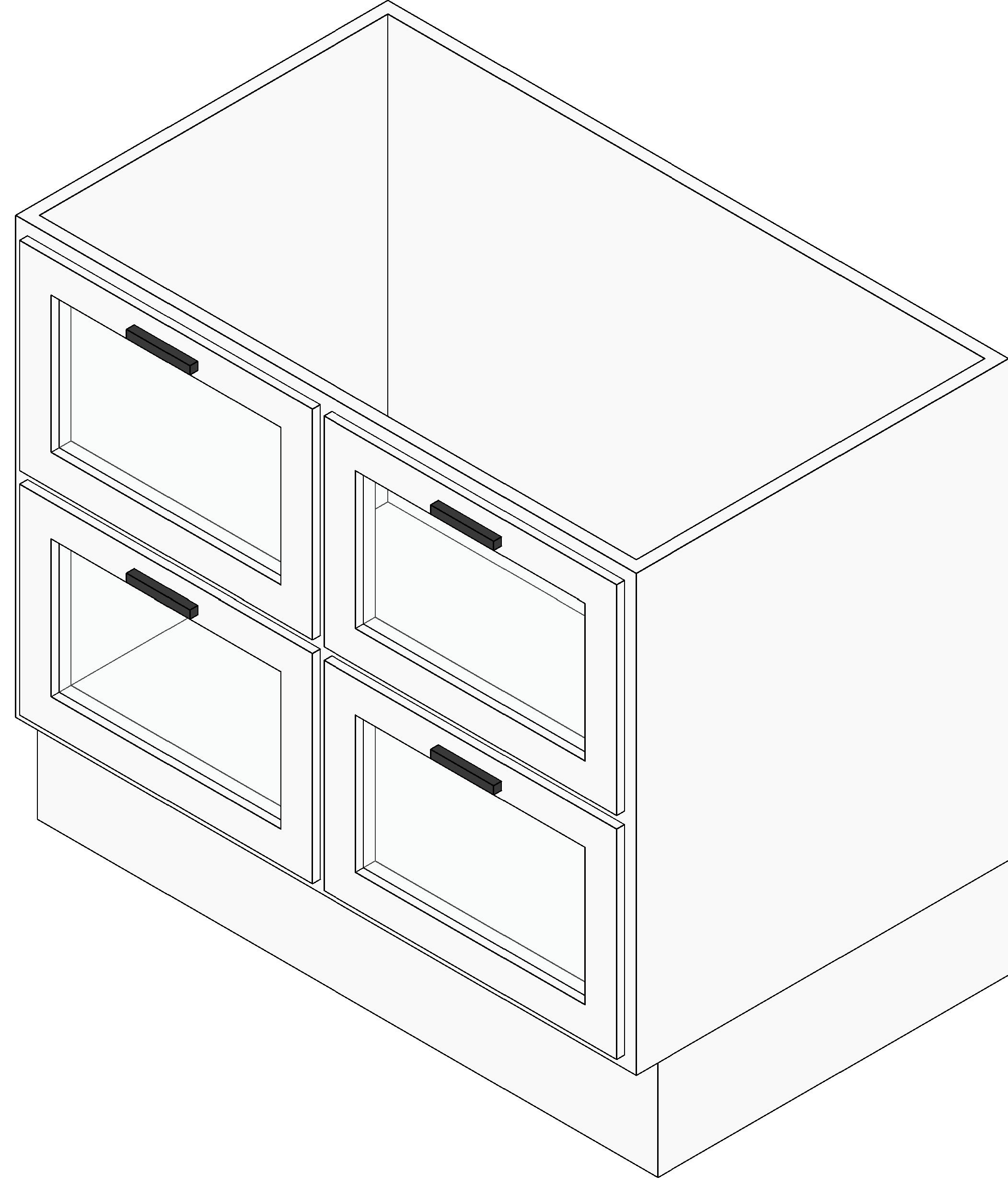Base Cabinet 4 Bin revit family free download