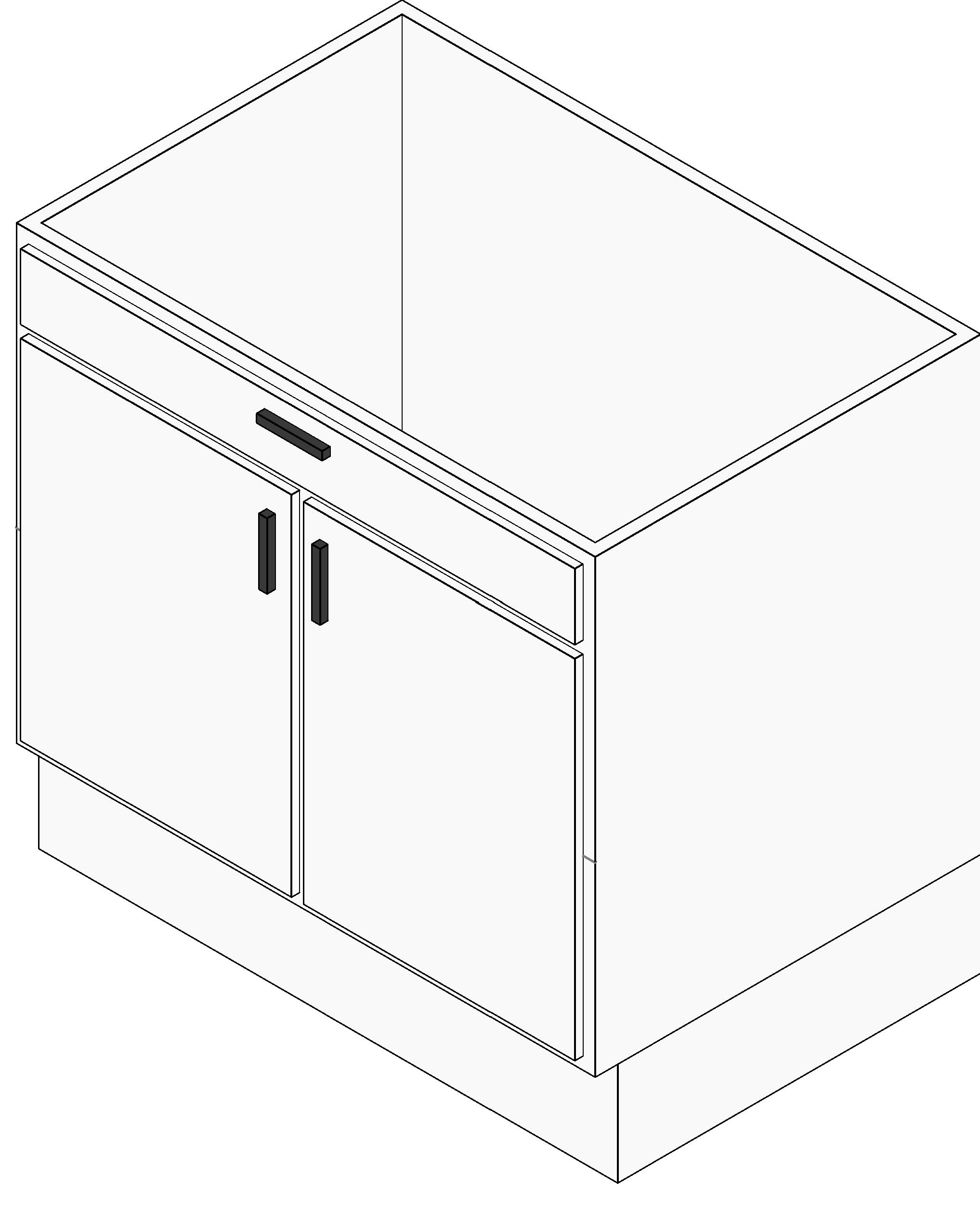 Base Cabinet Double Door and 1 Drawer revit family free download