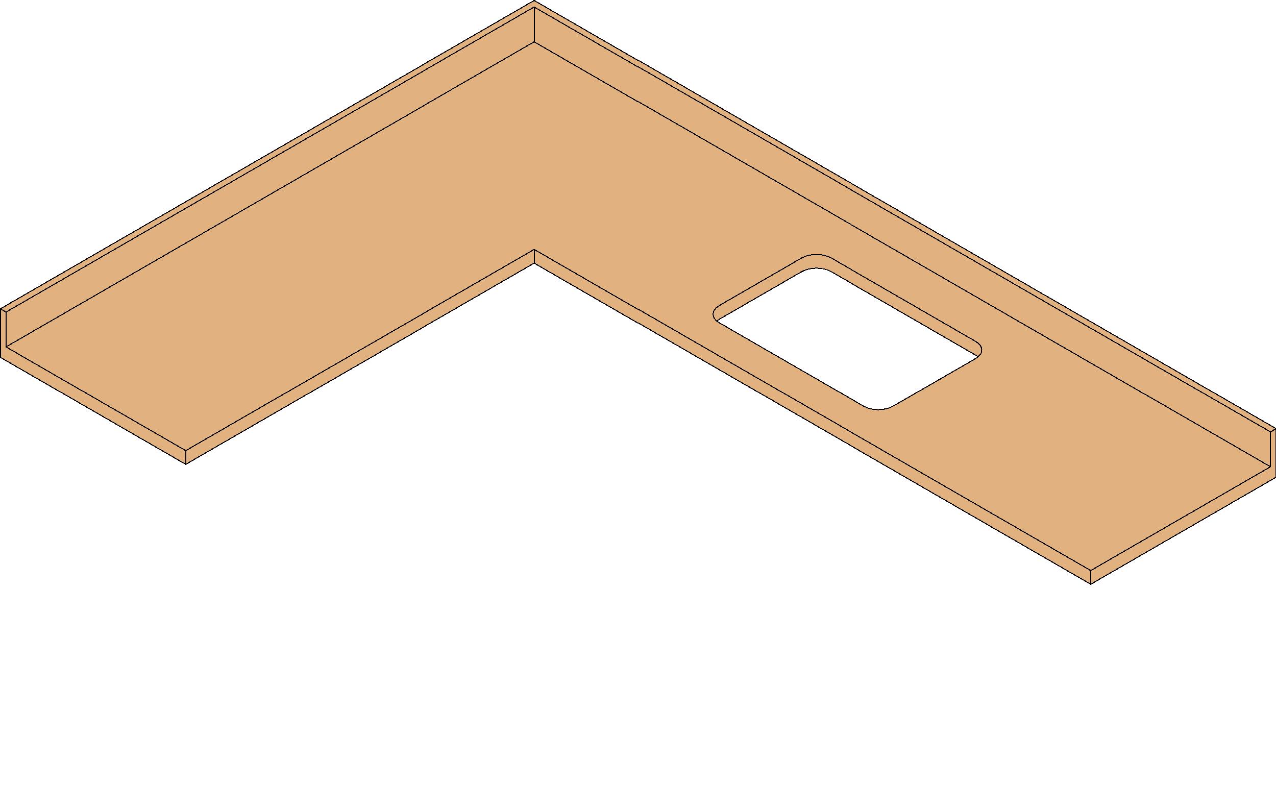 Counter Top Corner w sink Hole revit family free download