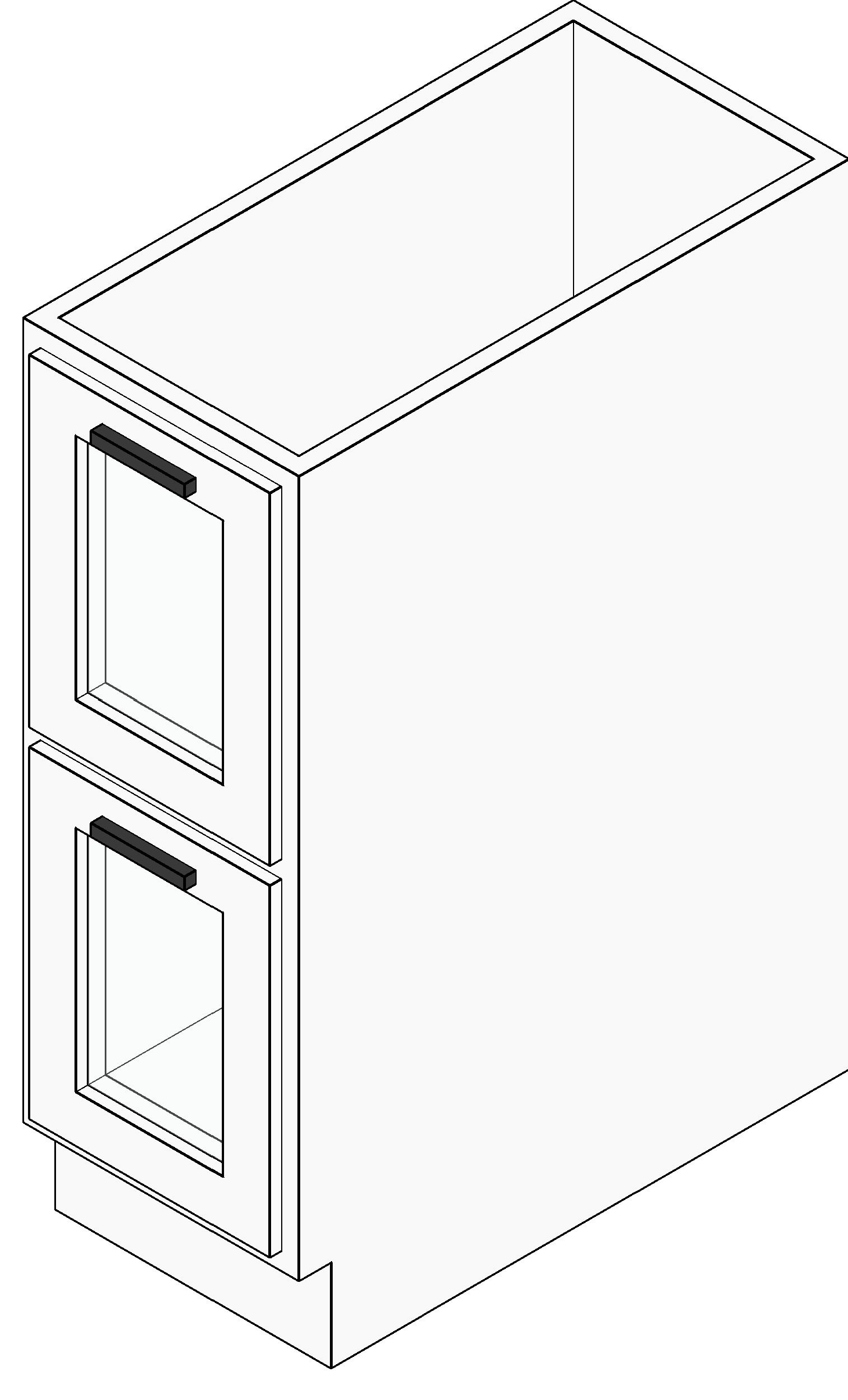M Base Cabinet 2 Bin revit family free download