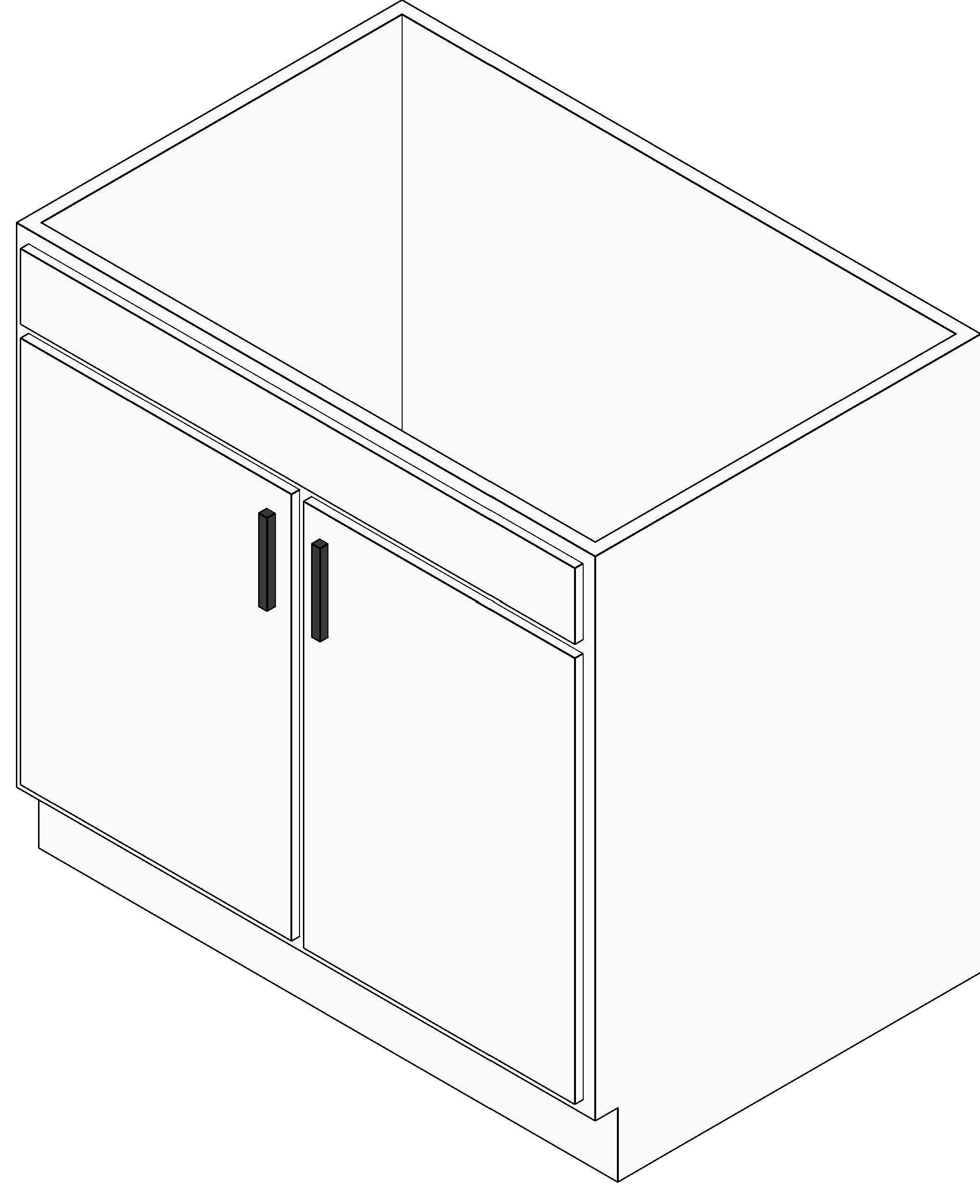 M Base Cabinet Double Door Sink Unit revit family free download