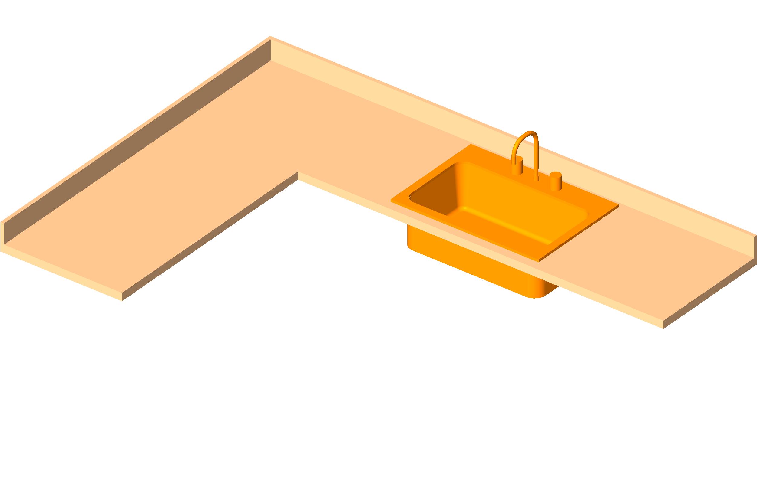 M Counter Top L Shaped w Sink revit family free download