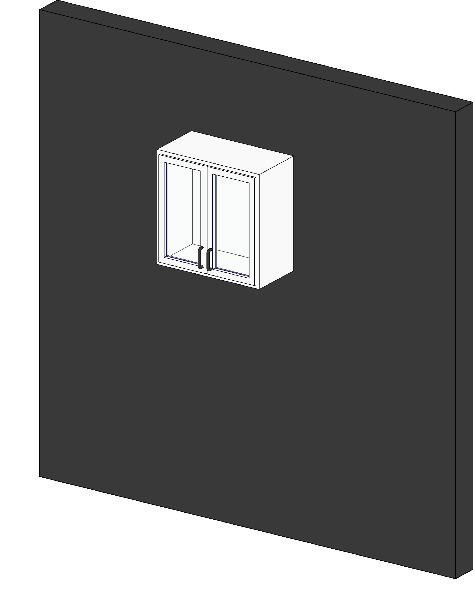 M Upper Cabinet Double Door w Glass Wall revit family free download