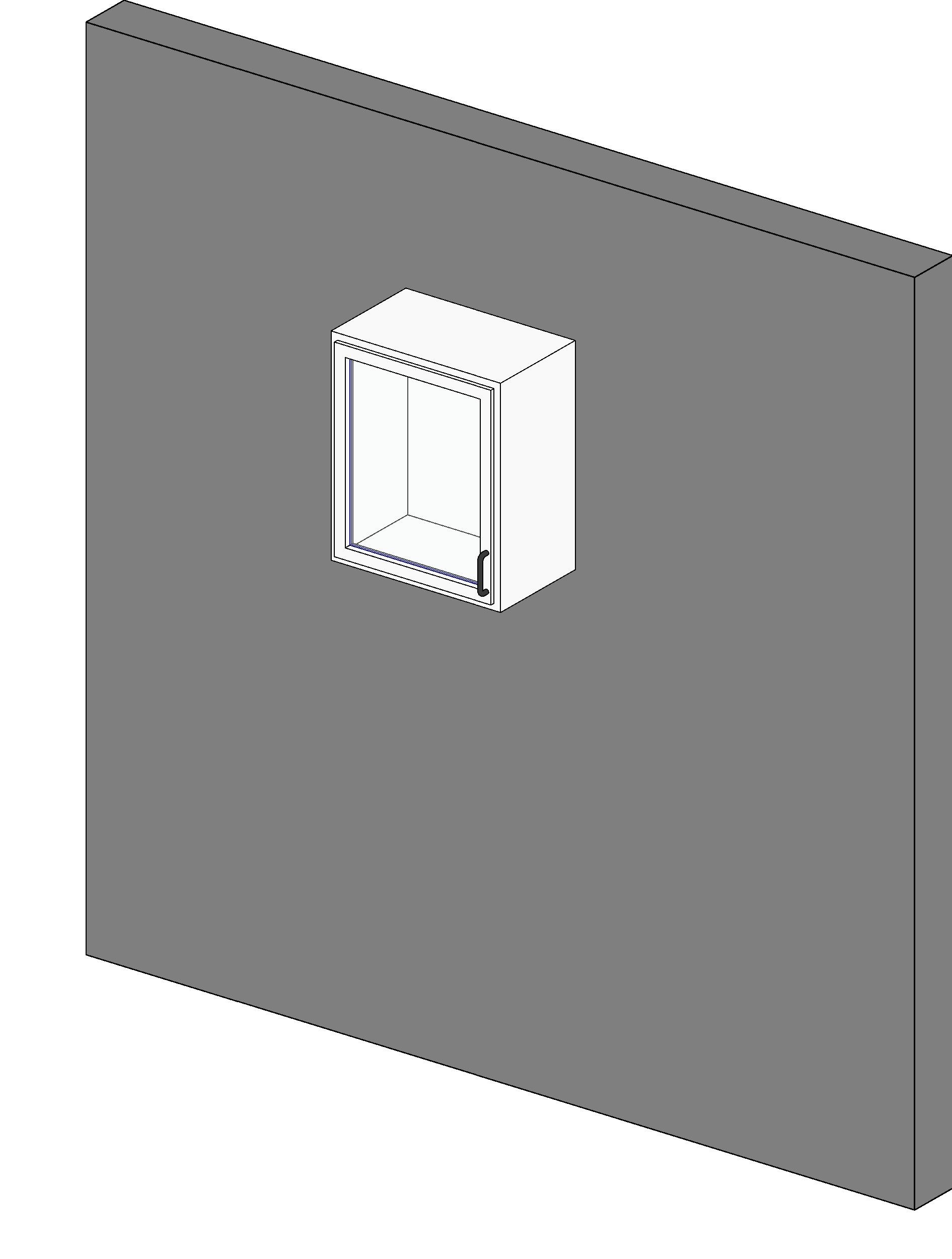M Upper Cabinet Single Door w Glass Wall revit family free download