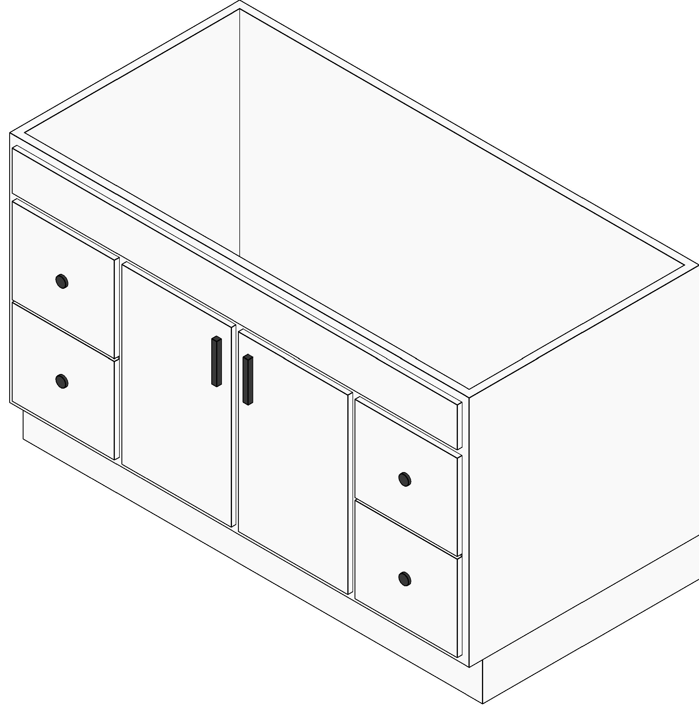 M Vanity Cabinet Double Door & 4 Drawer revit family free download