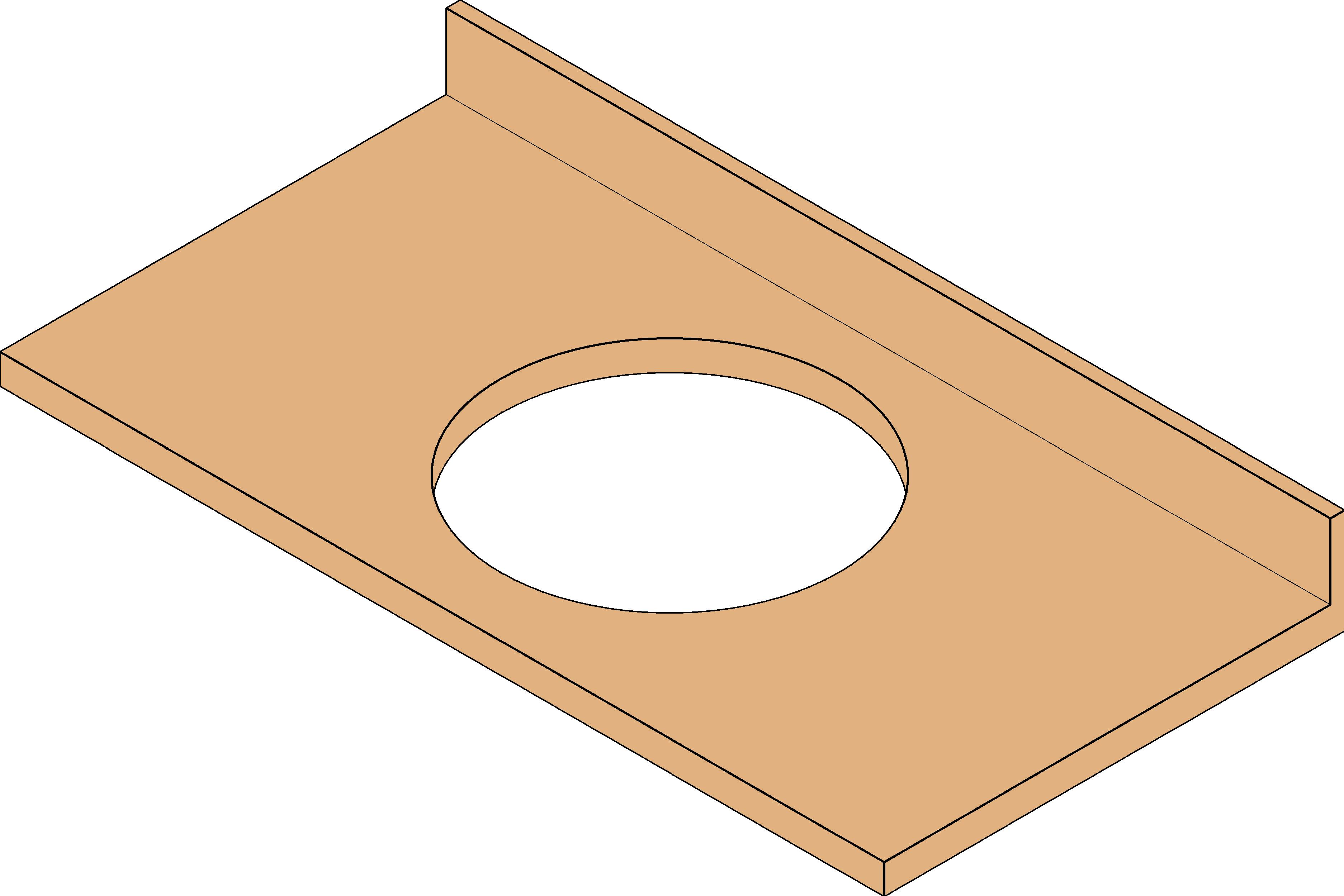 M Vanity Counter Top w Round Sink Hole revit family free download